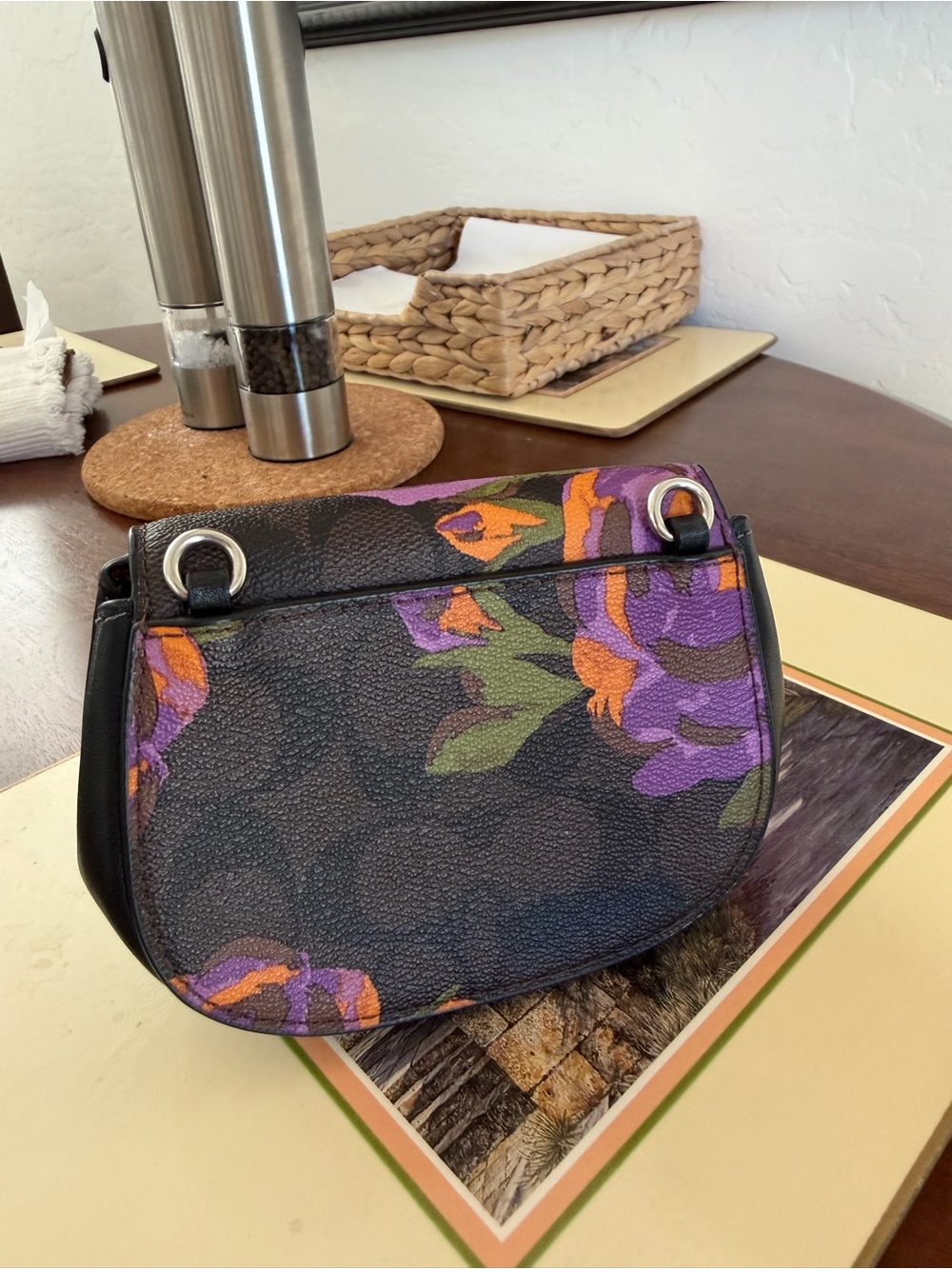COACH Morgan Card Case (no chain strap) in Signature/Rose Print - Picture 2 of 7